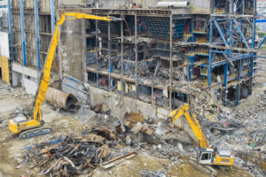 Machines on a Demolition site